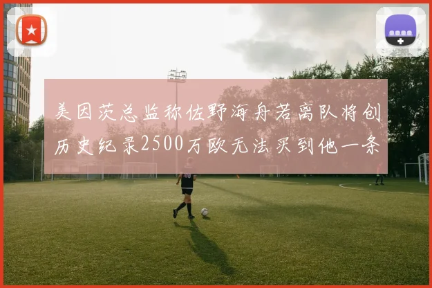 美因茨总监称佐野海舟若离队将创历史纪录2500万欧无法买到他一条腿